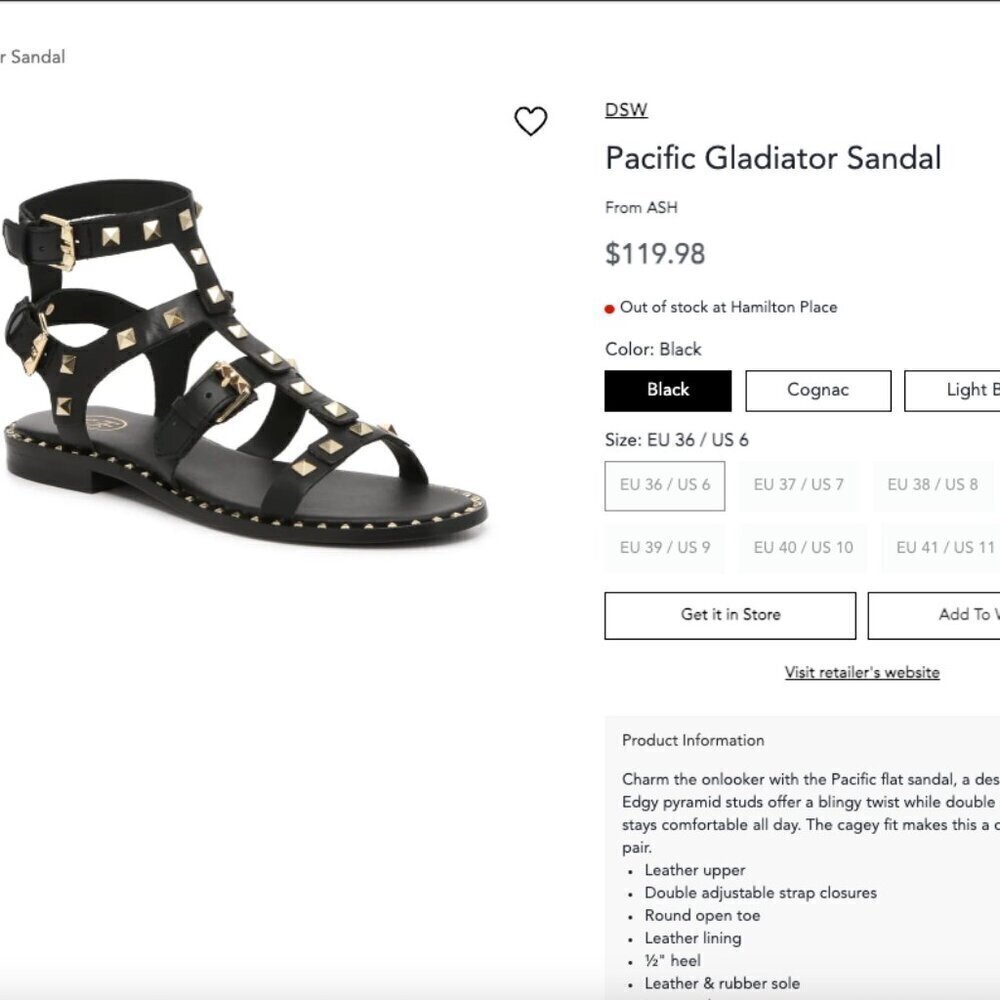 ASH Pacific Gladiator Sandals Size 6 Black Studded Strappy Womens Flats - Picture 6 of 16